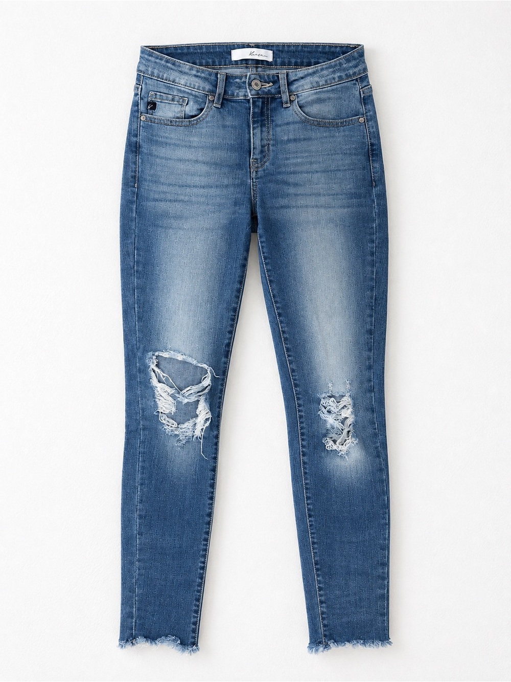 KanCan Faded Blue Ripped Skinny Jeans